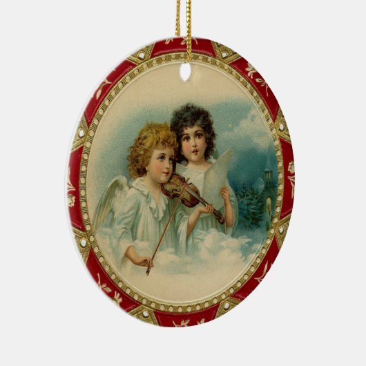 ビクトリアンな天使のクリスマスのオーナメント セラミックオーナメント (右)