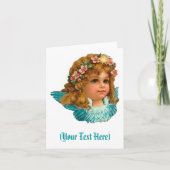 ビクトリアンな天使のヴィンテージの花柄イースター シーズンカード (正面)