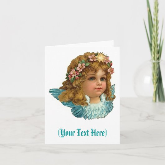 ビクトリアンな天使のヴィンテージの花柄イースター シーズンカード (正面)