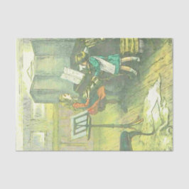 ビクトリアンな女の子の音楽的なデュオのdecoupage 薄葉紙