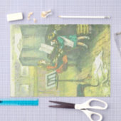 ビクトリアンな女の子の音楽的なデュオのdecoupage 薄葉紙 (クラフト)