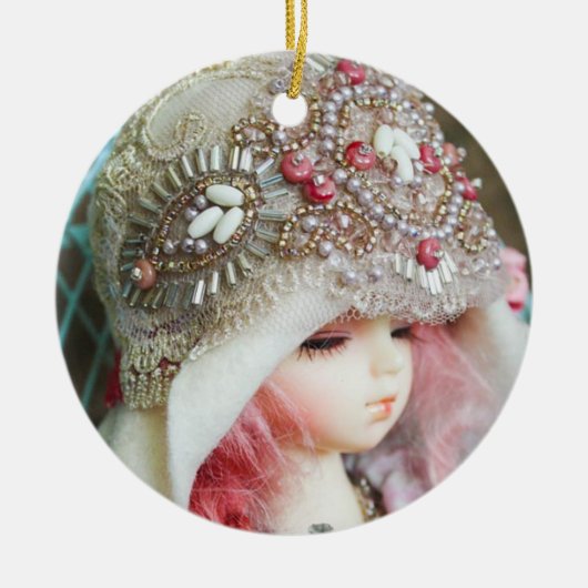 ビクトリアンな女の子 セラミックオーナメント (正面)