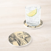 ビクトリアンな女性でVintage Goth Art調査する骨組 コースター (側面)