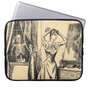 ビクトリアンな女性でVintage Goth Art調査する骨組 ラップトップスリーブ