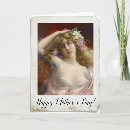 ビクトリアンな女性の動揺してな写真 シーズンカード (正面)