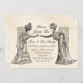 ビクトリアンな女性招待状 招待状 (正面/裏面)