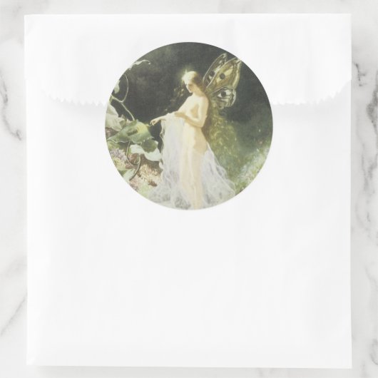 ビクトリアンな妖精の国のステッカー ラウンドシール (バッグ)