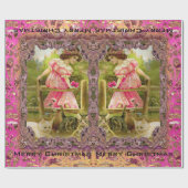 ビクトリアンな子ネコおよびリボン ラッピングペーパー (フラット)