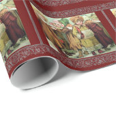 ビクトリアンな子供のクリスマスの包装紙 ラッピングペーパー (ロールコーナー)