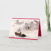 ビクトリアンな家のクリスマスの休日カード シーズンカード (正面)