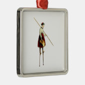 ビクトリアンな支柱の歩行者の女性 メタルオーナメント (右)