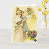 ビクトリアンな母及び娘の母の日カード カード (黄色い花)