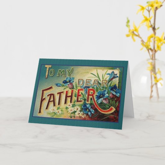 ビクトリアンな父の日の挨拶状 カード (黄色い花)