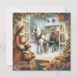 ビクトリアンな田舎風のクリスマスカード シーズンカード