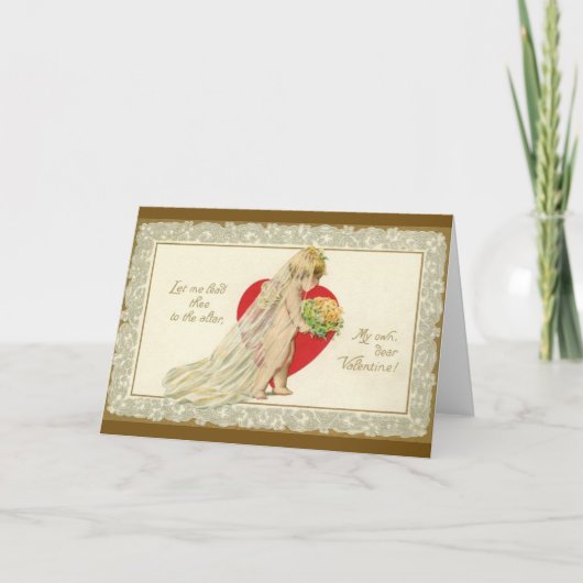 ビクトリアンな結婚式の提案のバレンタインの挨拶状 シーズンカード (正面)