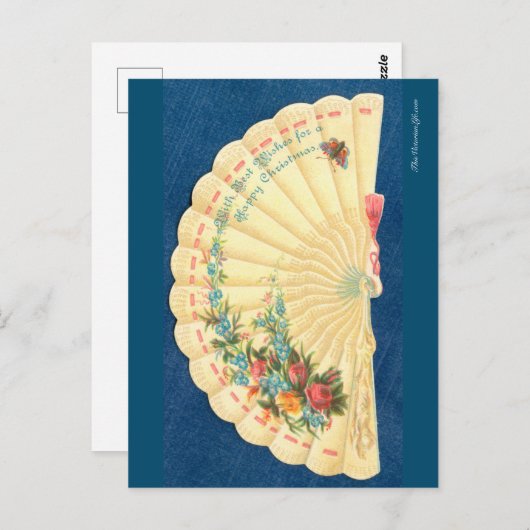 ビクトリアンな花のクリスマス扇 ポストカード (正面/裏面)
