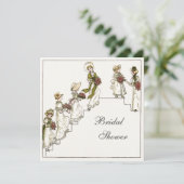 ビクトリアンな花嫁および新婦付添人のブライダルシャワー 招待状 (スタンド正面)