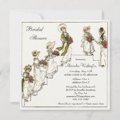 ビクトリアンな花嫁および新婦付添人のブライダルシャワー 招待状 (裏面)