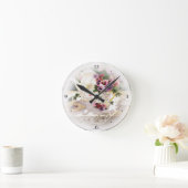 ビクトリアンな茶の絵画の規則的な柱時計 ラウンド壁時計 (ホーム)