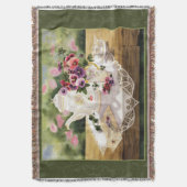 ビクトリアンな茶 スローブランケット (正面縦)