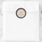 ビクトリアンな青及び金ゴールドの休日のラベルのステッカー ラウンドシール (バッグ)