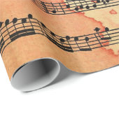 ビクトリアンな音楽シートの壁紙 ラッピングペーパー (ロールコーナー)