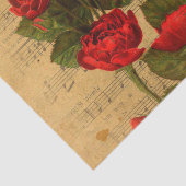 ビクトリアンな音楽シートの水彩画のばら色の壁紙 薄葉紙 (詳細)