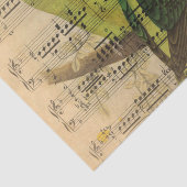 ビクトリアンな音楽シートの水彩画の鳥の壁紙 薄葉紙 (詳細)