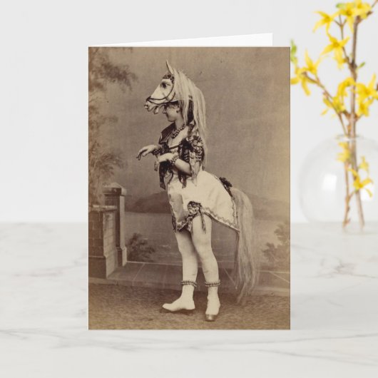 ビクトリアンな馬の衣裳の銀板写真か写真 カード (黄色い花)