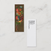 ビクトリアンな鳥および分類された花 スキニー名刺 (正面/裏面)