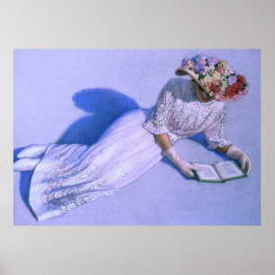 ビクトリアンなReading Elegant Decor Art女性ポスター ポスター