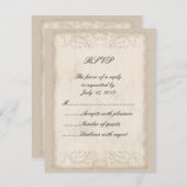 ビクトリアンなRSVPカード 出欠カード (正面/裏面)