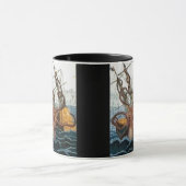 ビクトリアンなSteampunk Krakenのタコの海の創造物 マグカップ (中央)