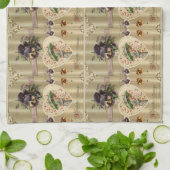 ビクトリアンなVintage Valentine女性台所タオル キッチンタオル (折り畳み)