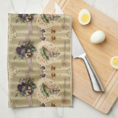 ビクトリアンなVintage Valentine女性台所タオル キッチンタオル (四つ折り)