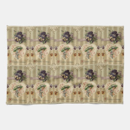 ビクトリアンなVintage Valentine女性台所タオル キッチンタオル