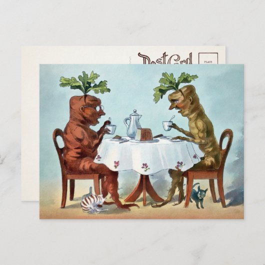 ビクトリアンにんじん茶時間はがき ポストカード (正面/裏面)