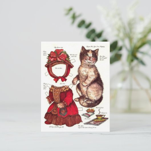 ビクトリアンねこペーパードール ヴィンテージ クリスマス (スタンド正面)