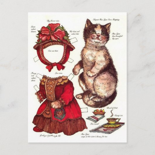 ビクトリアンねこペーパードール ヴィンテージ クリスマス (正面)