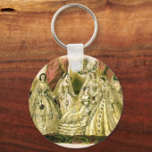 ビクトリアンのア結婚ートプリントファッションドレス キーホルダー (正面)