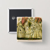 ビクトリアンのア結婚ートプリントファッションドレス 缶バッジ (正面&裏面)