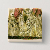 ビクトリアンのア結婚ートプリントファッションドレス 缶バッジ (正面)