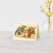 ビクトリアンのミュージカル・クリスマス・キャッツ・バンド・ルイス・ウェイン カード (黄色い花)