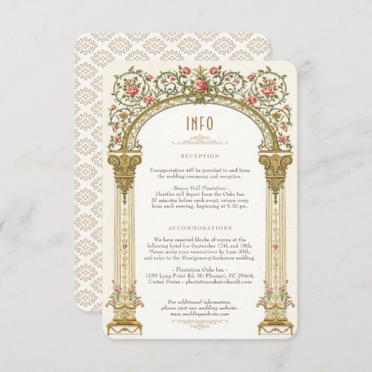 ビクトリアンの結婚王室の詳細カードエレガンス 招待状 (正面/裏面)