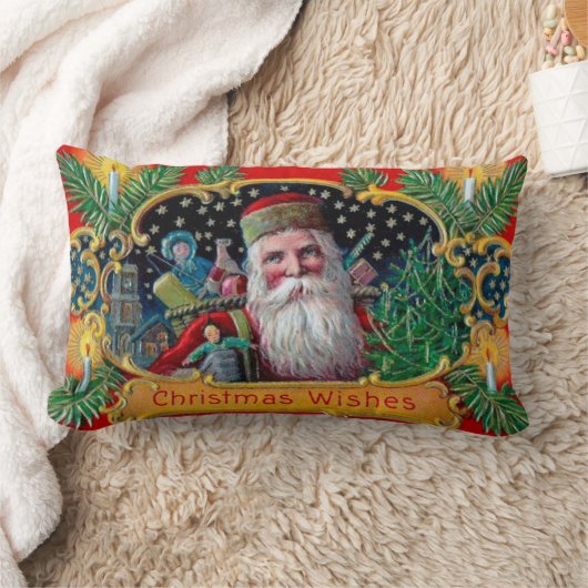 ビクトリアンの金星とおもちゃのサンタ ランバークッション (ブランケット)