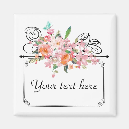 ビクトリアンぶら下がったフローラ結婚徴候 マグネット (正面)