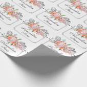 ビクトリアンぶら下がったフローラ結婚徴候 ラッピングペーパー (角)