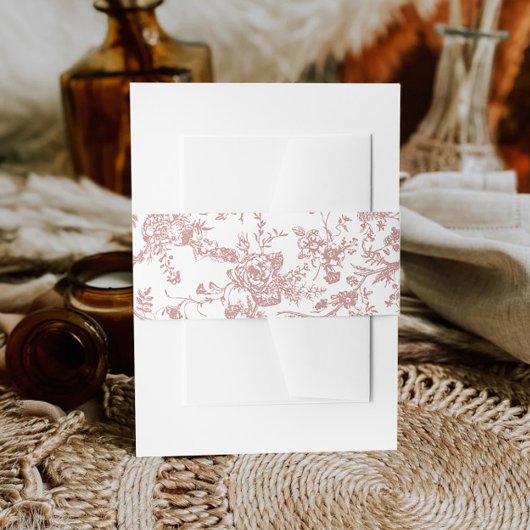 ビクトリアンほこりまフランスのしたピンクの結婚庭 招待状ベリーバンド