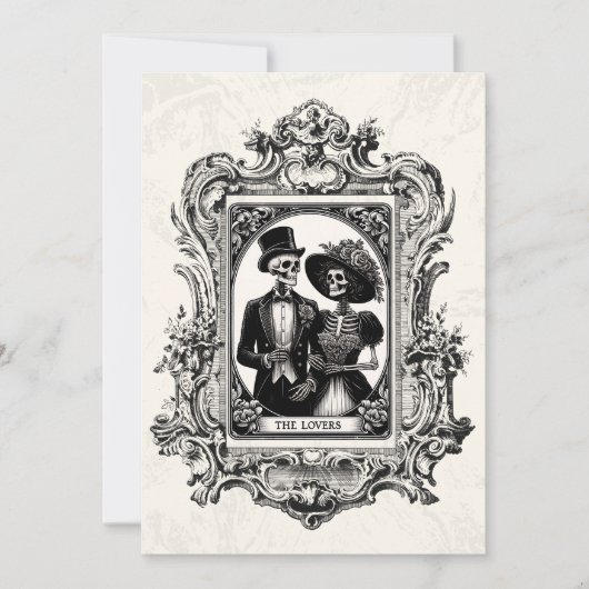 ビクトリアンアンティーク枠ゴシック結婚式招待状 招待状 (正面)