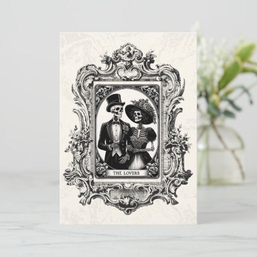 ビクトリアンアンティーク枠ゴシック結婚式招待状 招待状 (スタンド正面)